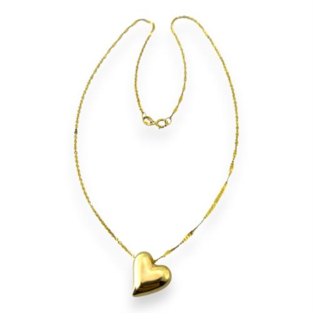 Cadena Con Dije Corazon Oro, 10 K, 2.60 Grs, Medida 45 Cm