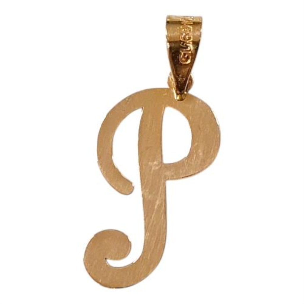 Dije Con Inicial "p" Oro, 10 K, 0.50 Grs