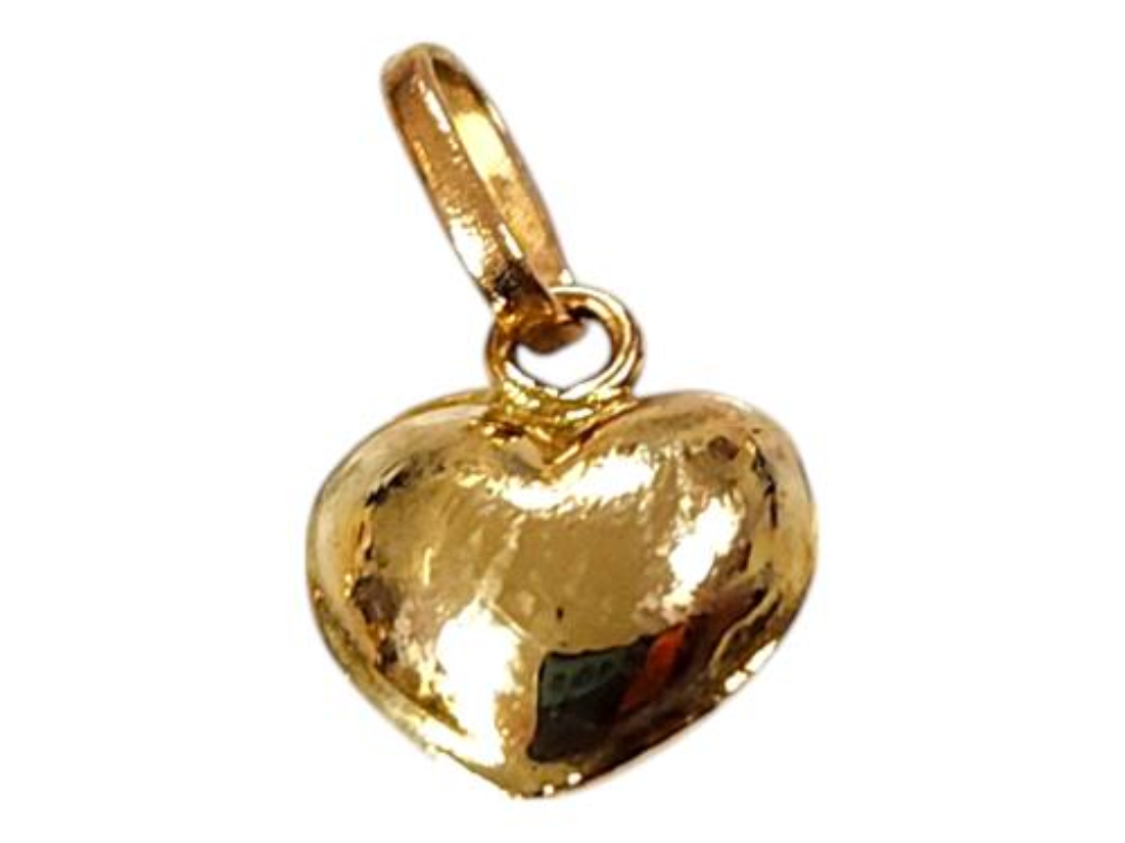 Dije Corazón Liso Oro, 10 K, 0.30 Grs