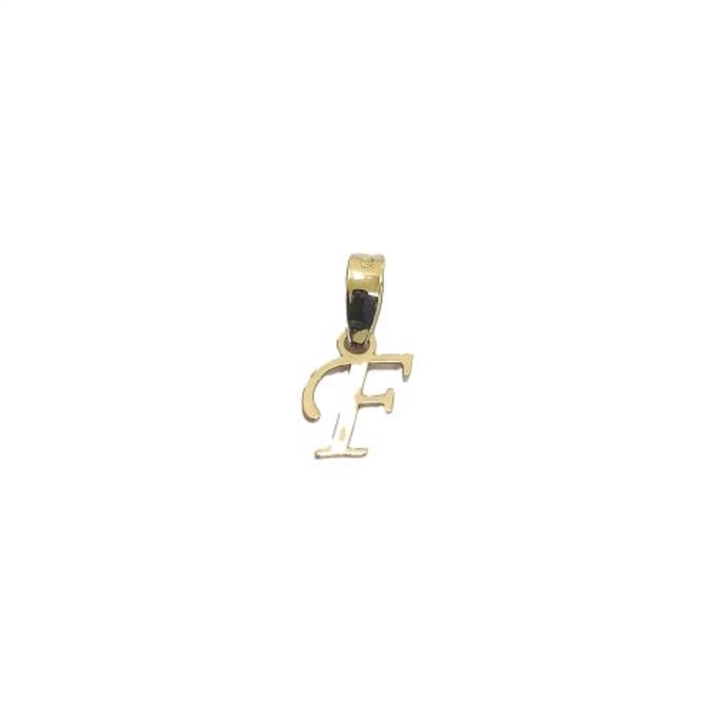 Dije Con Inicial "f" Oro, 10 K, 0.30 Grs