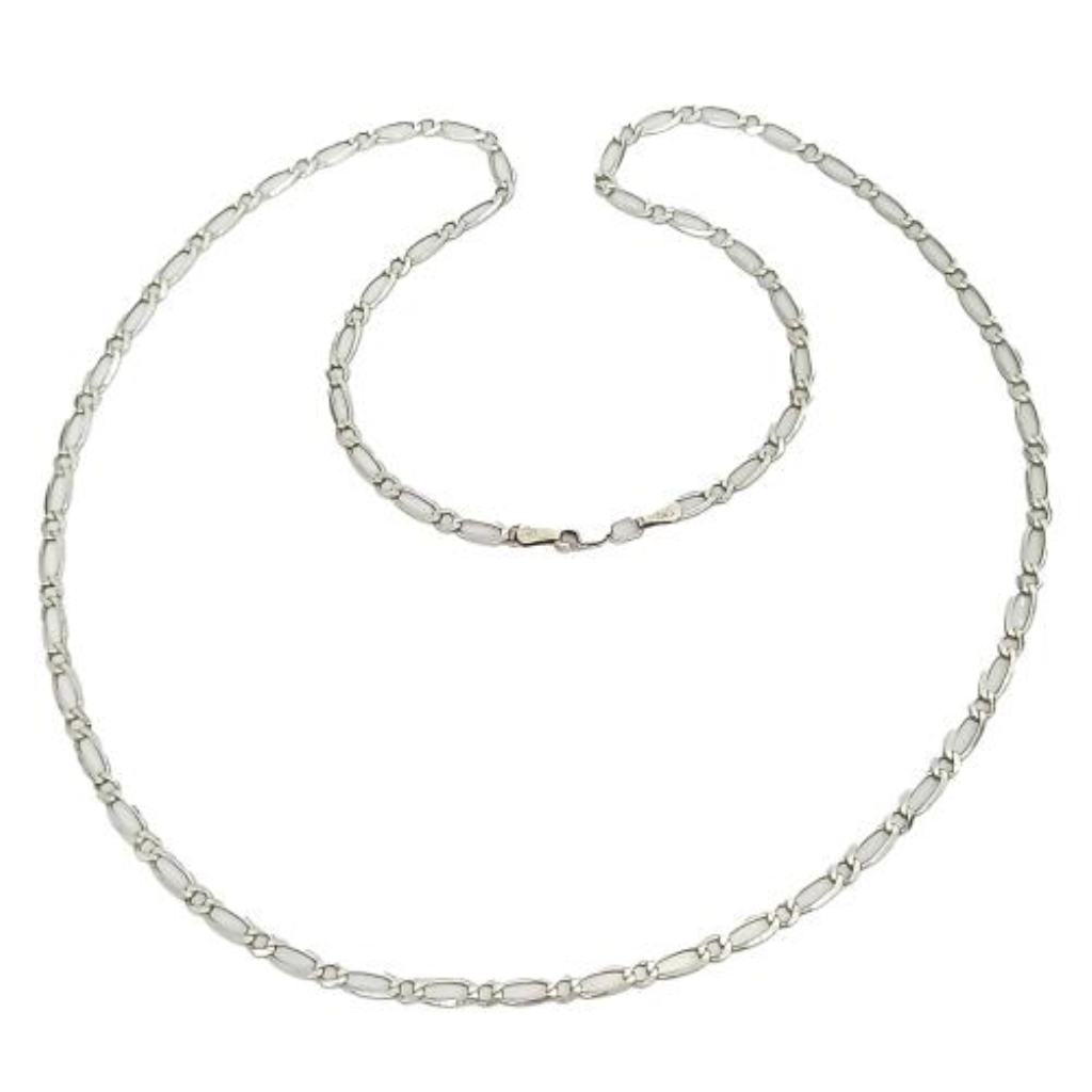 Cadena Eslabón Combinado Plata, 925 K, 11.20 Grs, Medida 65 Cm