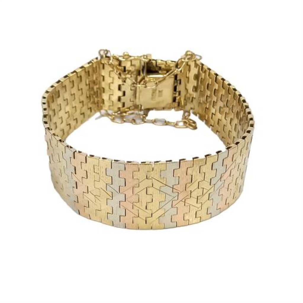 Pulsera Flexible O.f. Oro, 18 K, 60.80 Grs, Medida 18 Cm