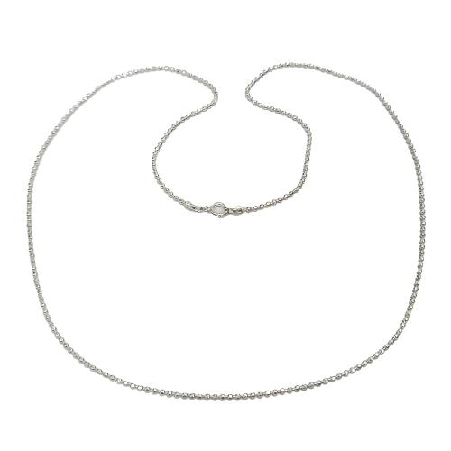Cadena De Bolitas Plata, 925 K, 3.10 Grs, Medida 49 Cm