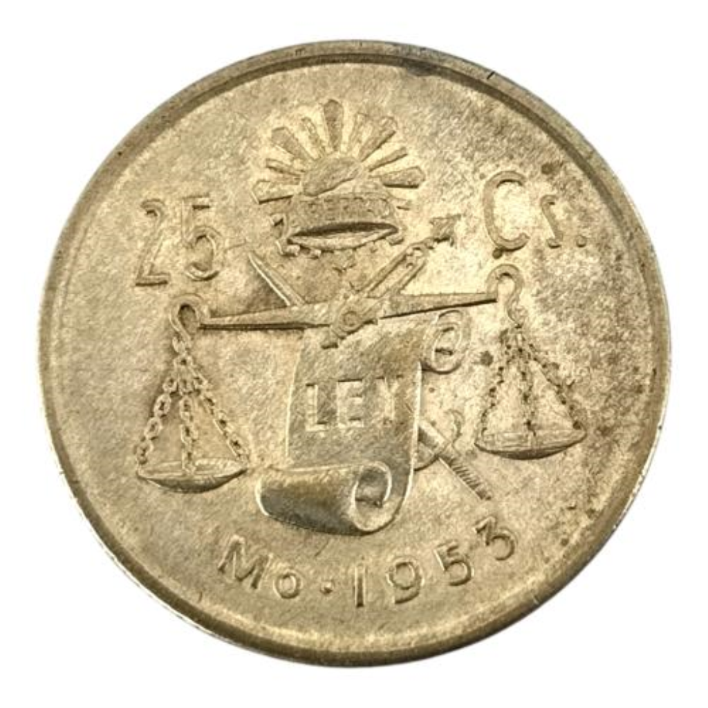 Monedas 25 Centavos Plata, 720 K, 3.30 Grs