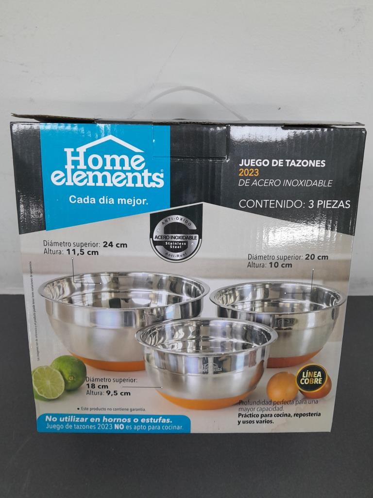 Batería De Cocina Juegos De Tazonez De Acero Inoxidable Home Elements Hamilton Beach