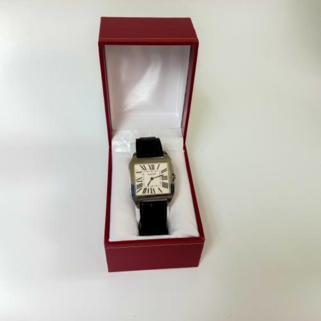  Reloj Cartier Santos Dumont 2789 30x38mm Oro Bla 18k  0.0 Grs.