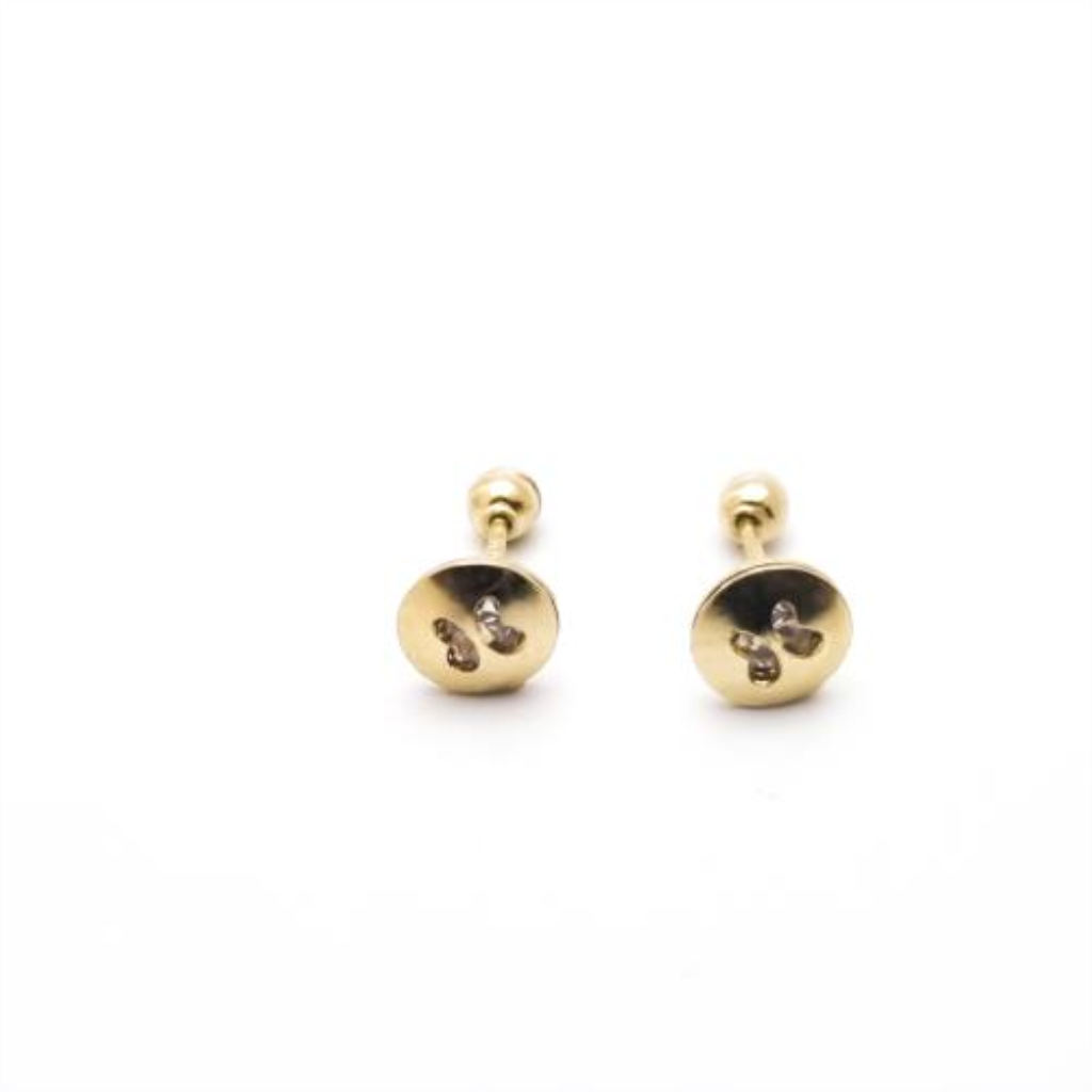 Broqueles Circulo Mariposa Joyeria Nueva 10k