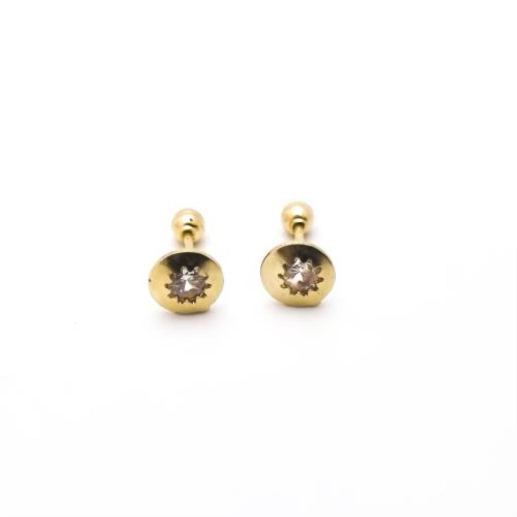 Broqueles Circulo Sol Joyeria Nueva 10k
