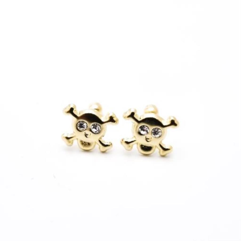 Broqueles Calavera Joyeria Nueva 10k