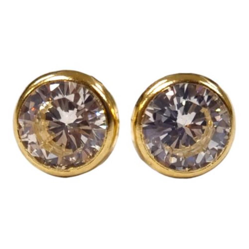 Broqueles Bisel Redondo #4 Joyeria Nueva 10k