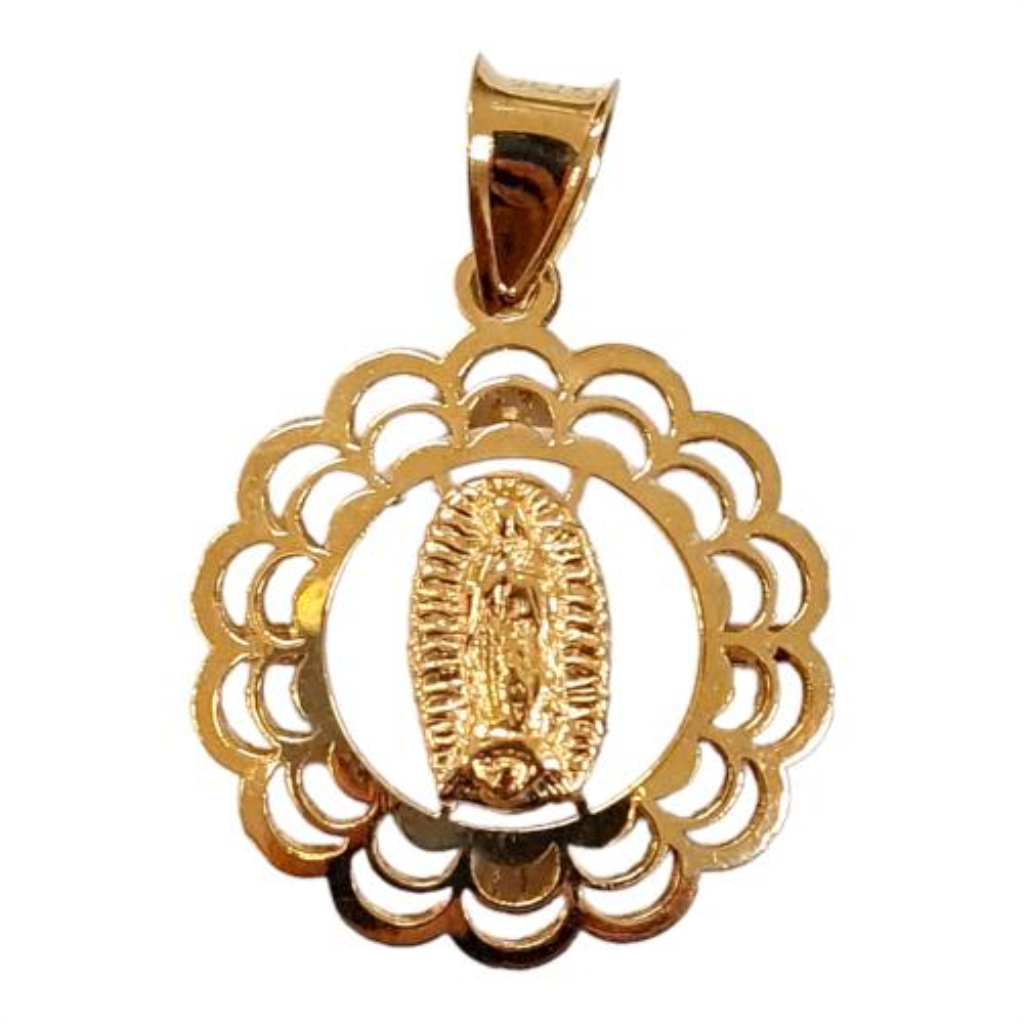 Medalla Virgen De Guadalupe C/p.s. Bca. Joyeria Nu 10k  0.7 Grs.