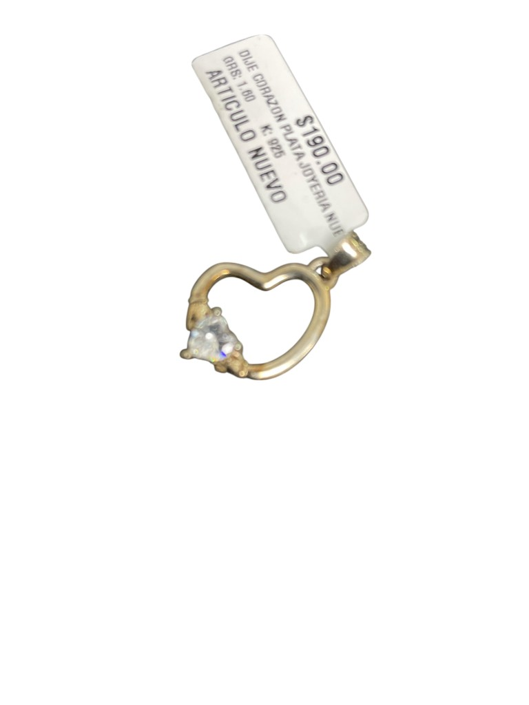 Dije Corazon Plata Joyeria Nueva 925k  1.6 Grs.