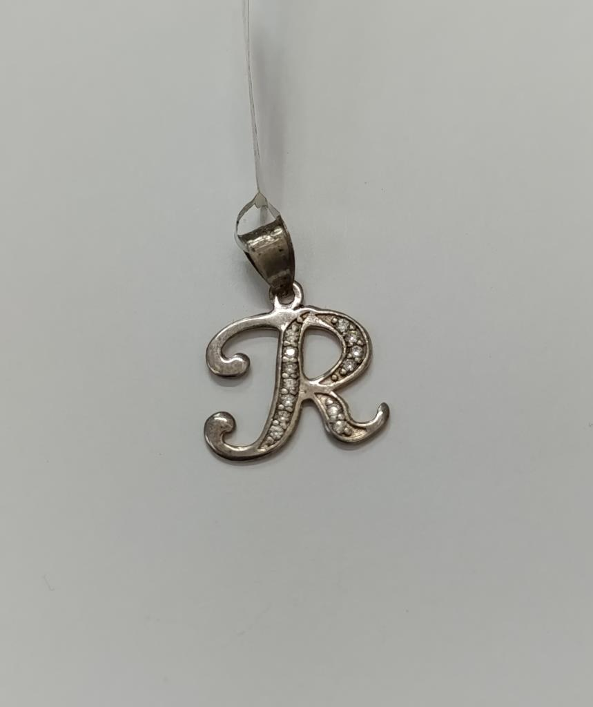 Dije De Plata C/inicial R Joyeria Nueva 925k  1.6 Grs.