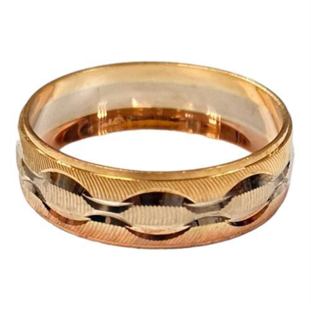Anillo Matrimonio O.f. Grabado Joyeria Nueva 10k  2.1 Grs.