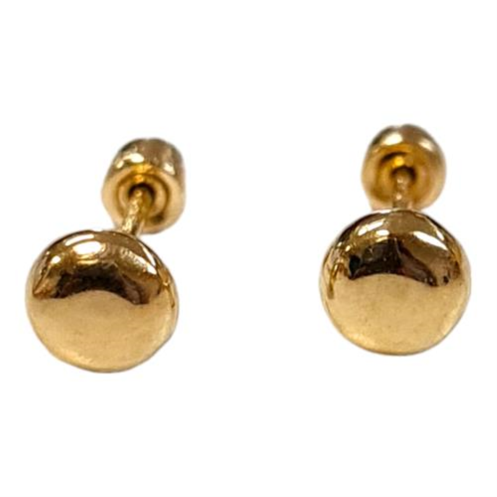 Broqueles Luneta 1 (4mm) Joyeria Nueva 10k