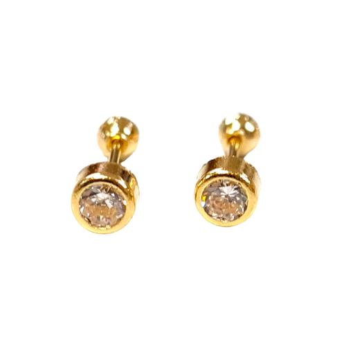 Broqueles Bisel Alto Redondo #3 Joyeria Nueva 10k