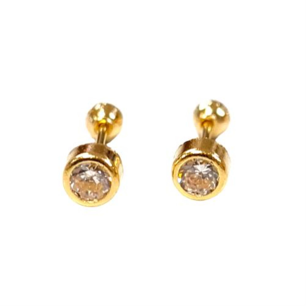 Broqueles Bisel Alto Redondo #3 Joyeria Nueva 10k