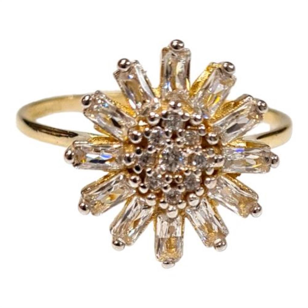 Anillo Flor C/p.s. Joyeria Nueva 10k  2.5 Grs.