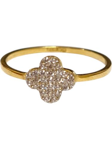 Anillo Flor C/p.s. Joyeria Nueva 10k  1.7 Grs.