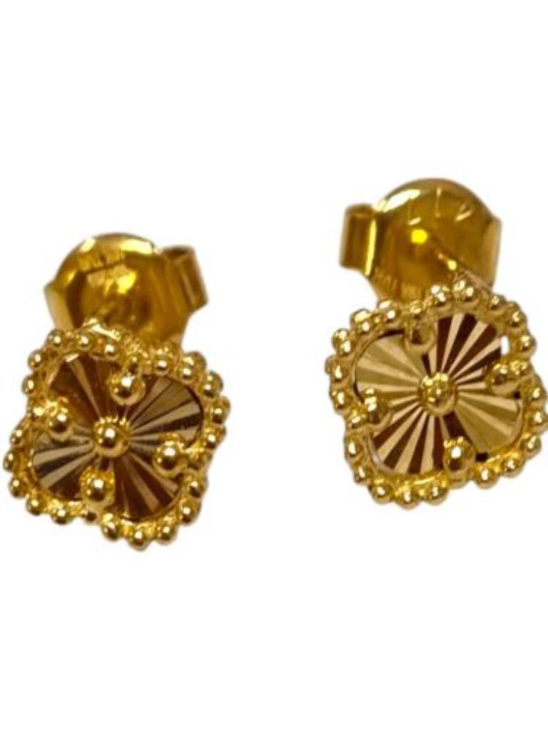 Par De Aretes Tipo Van Cleef Joyeria Nueva 10k  1.8 Grs.