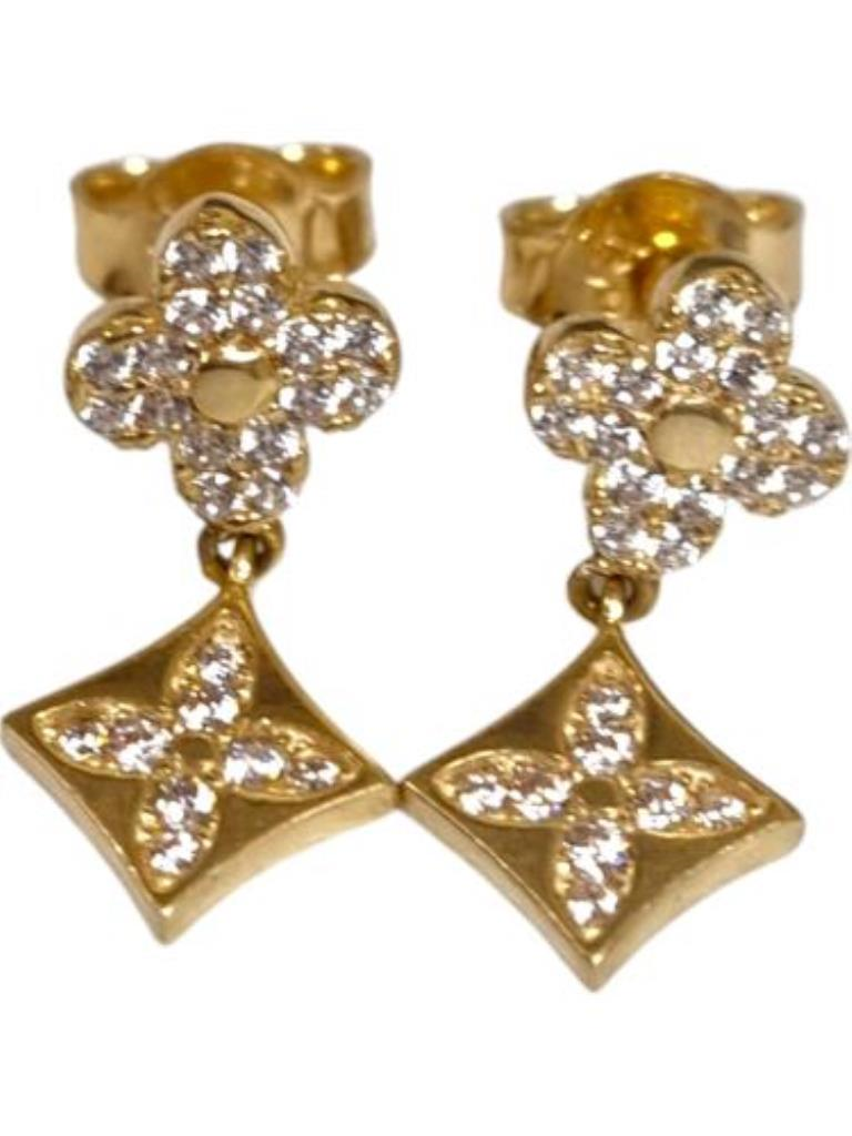 Par De Aretes C/p.s. T/lv Joyeria Nueva 10k  1.7 Grs.