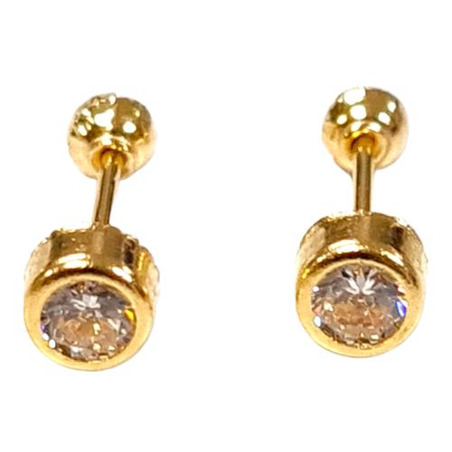 Broqueles Bisel Alto Redondo #3 Joyeria Nueva 10k