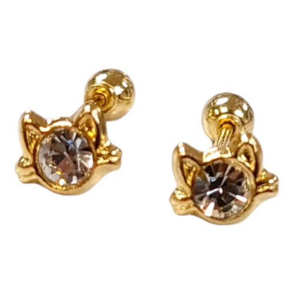 Broqueles Carita Gato Bebe C/p 10k