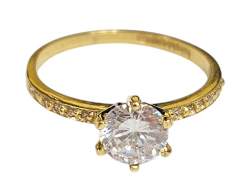 Anillo Solitario C/p.s #6.5 10k  1.5 Grs.