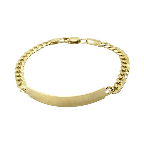 Esclava Con Placa 21 Cm Joyeria Nueva 10k  11.0 Grs.