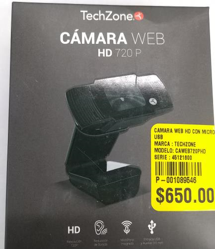 Camara Web Hd Con Microfono Usb                    Techzone