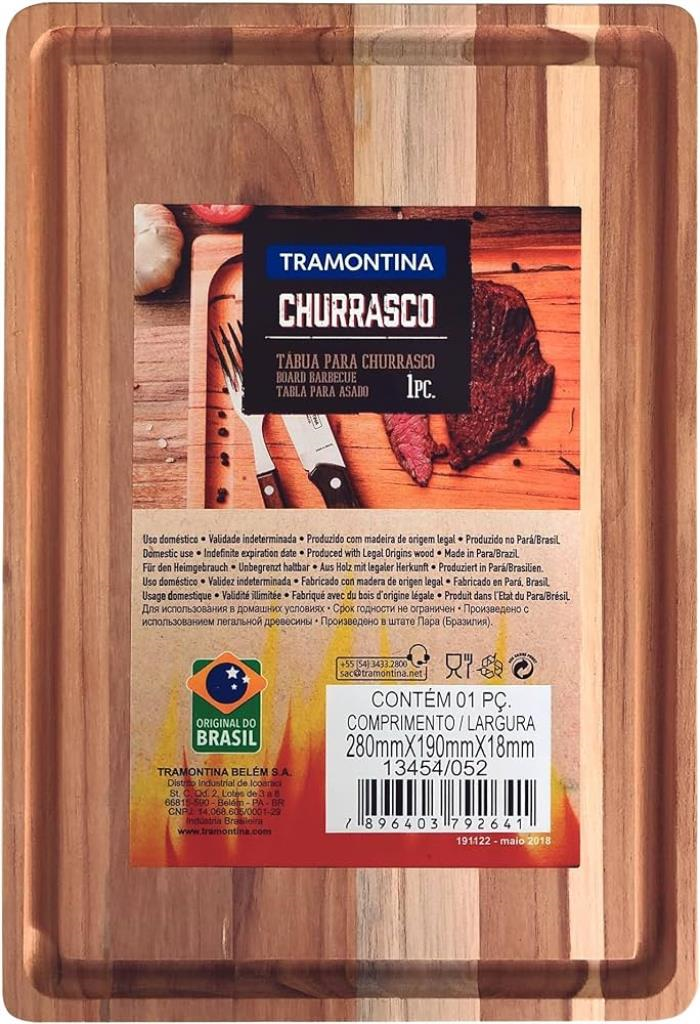 Tabla De Corte Churrasco Madera 40x27x1.8         