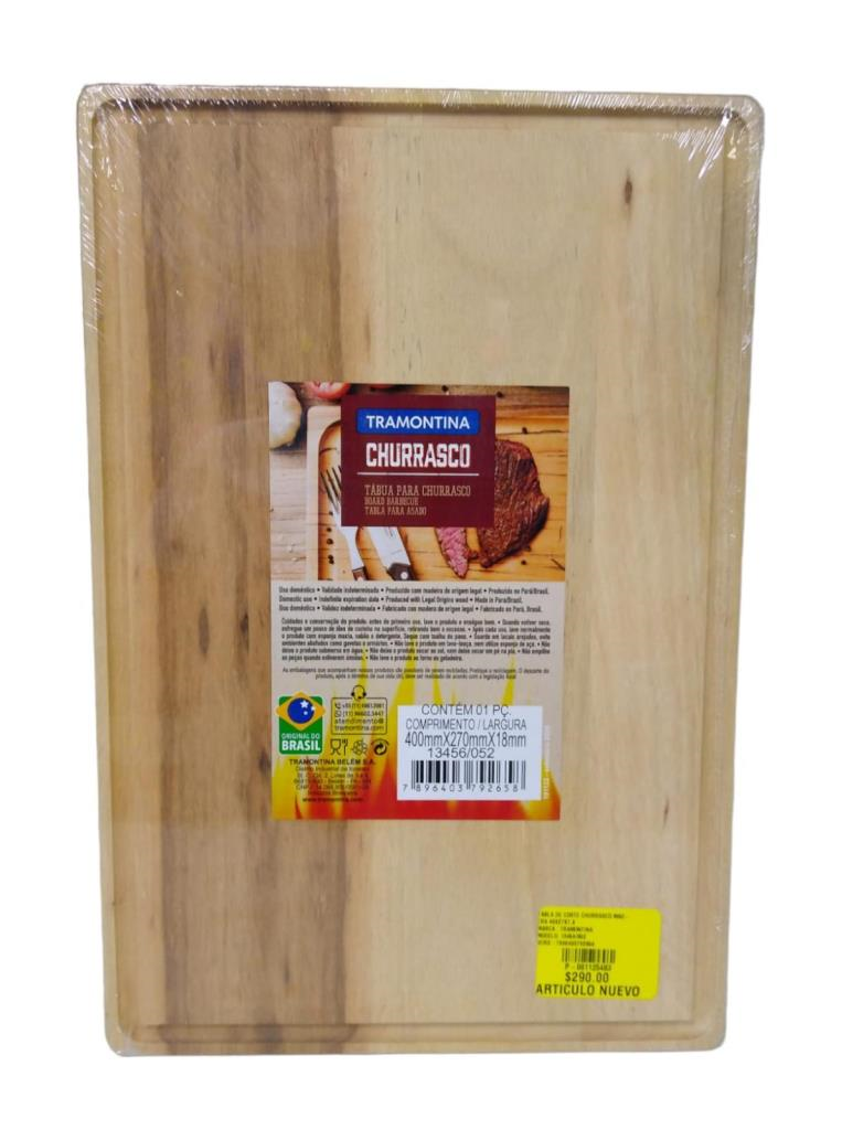 Tabla De Corte Churrasco Madera 40x27x1.8 