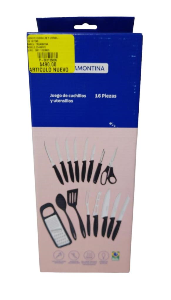 Juego Ce Cuchillos Y Utensilios 16 Pzas 