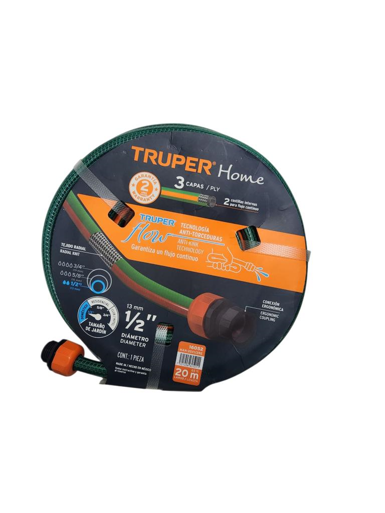 Manguera 1/2" Reforzada 3 Capas 20 M 