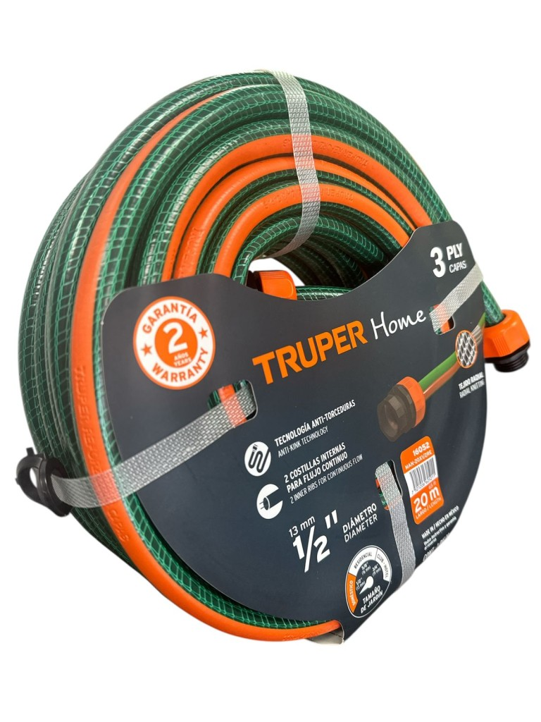 Manguera 1/2" Reforzada 3 Capas 20 M 