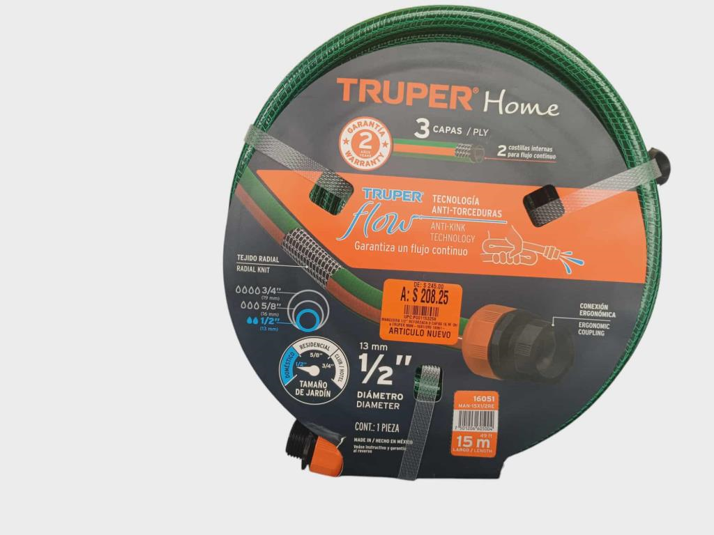 Manguera 1/2" Reforzada 3 Capas 20 M 