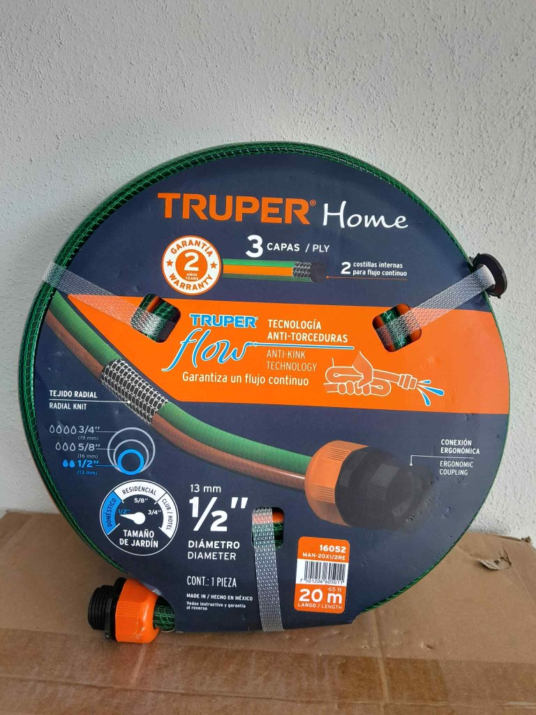 Manguera 1/2" Reforzada 3 Capas 20 M 