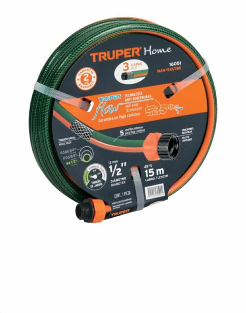 Manguera 1/2" Reforzada 3 Capas 15 M 