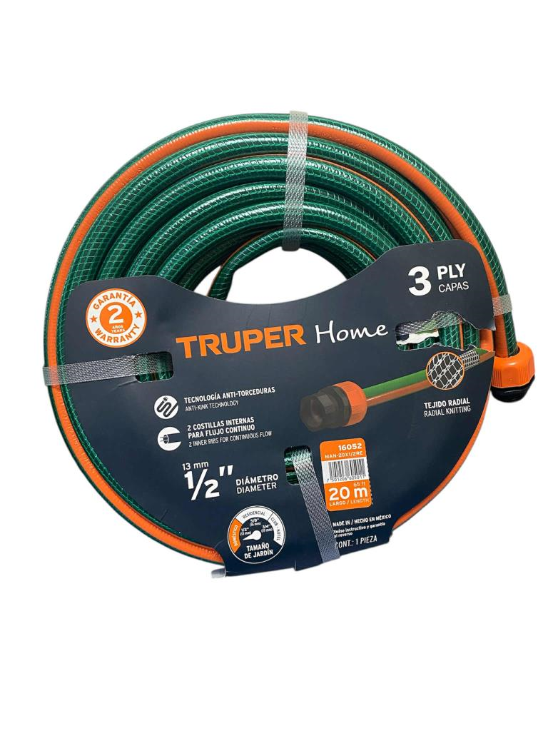 Manguera 1/2" Reforzada 3 Capas 20 M 