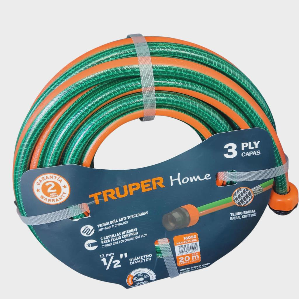 Manguera 1/2" Reforzada 3 Capas 20 M 