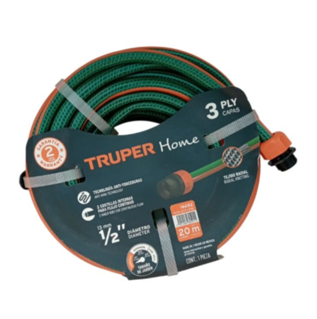 Manguera 1/2" Reforzada 3 Capas 20 M 