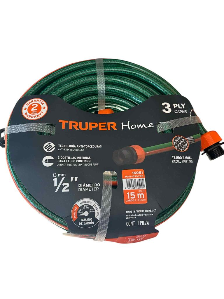 Manguera 1/2" Reforzada 3 Capas 15 M 