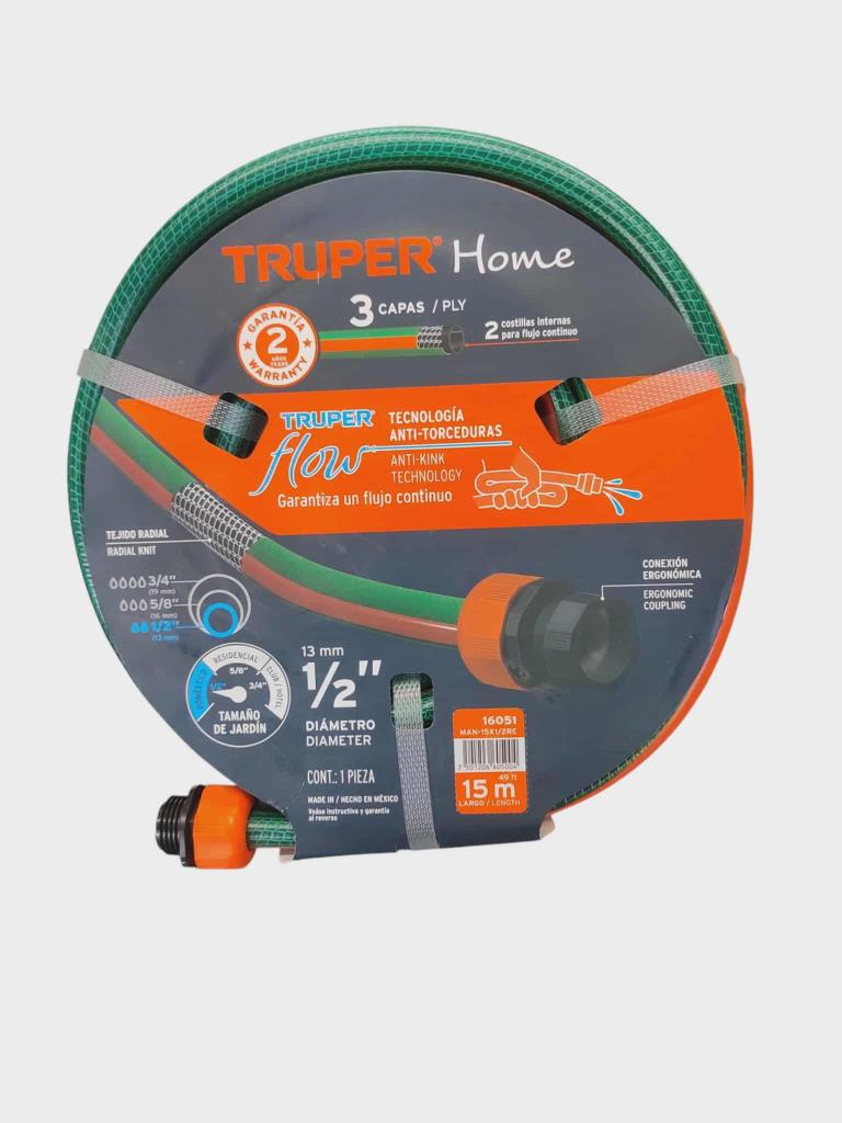 Manguera 1/2" Reforzada 3 Capas 15 M 