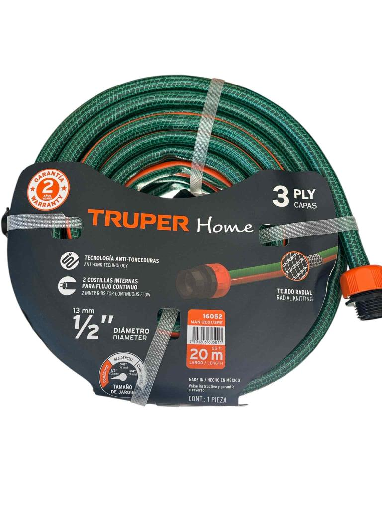 Manguera 1/2" Reforzada 3 Capas 20 M 