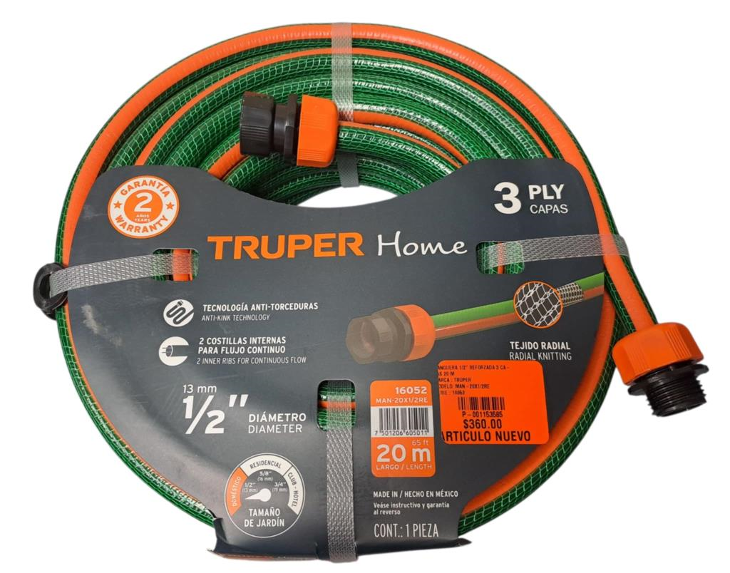 Manguera 1/2" Reforzada 3 Capas 20 M 