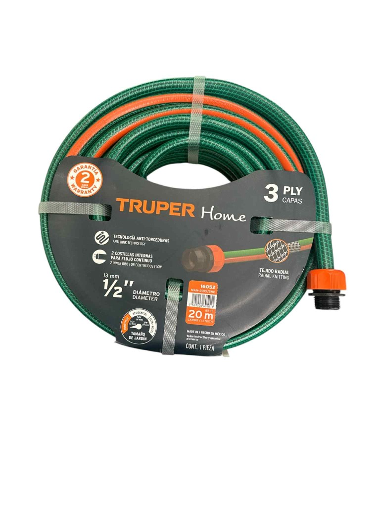 Manguera 1/2" Reforzada 3 Capas 20 M 