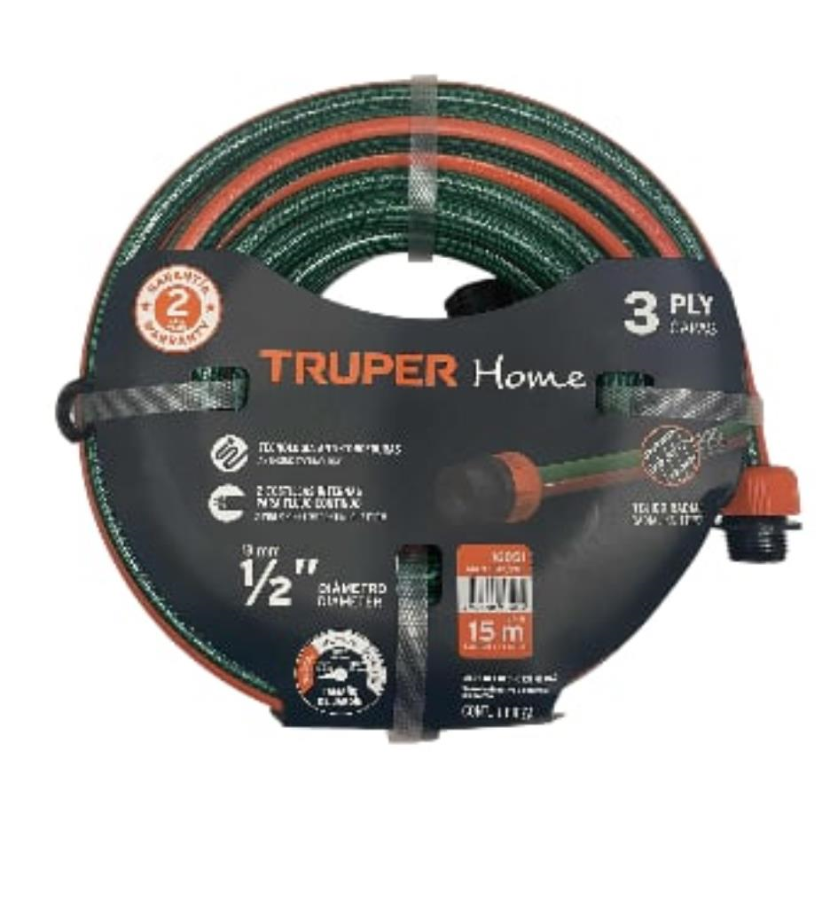Manguera 1/2" Reforzada 3 Capas 15 M 