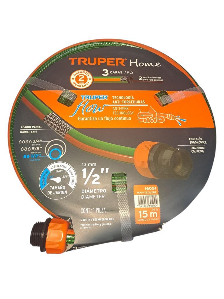 Manguera 1/2" Reforzada 3 Capas 15 M 