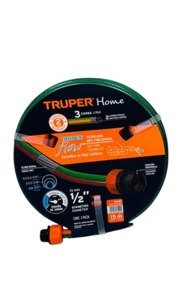 Manguera 1/2" Reforzada 3 Capas 15 M 
