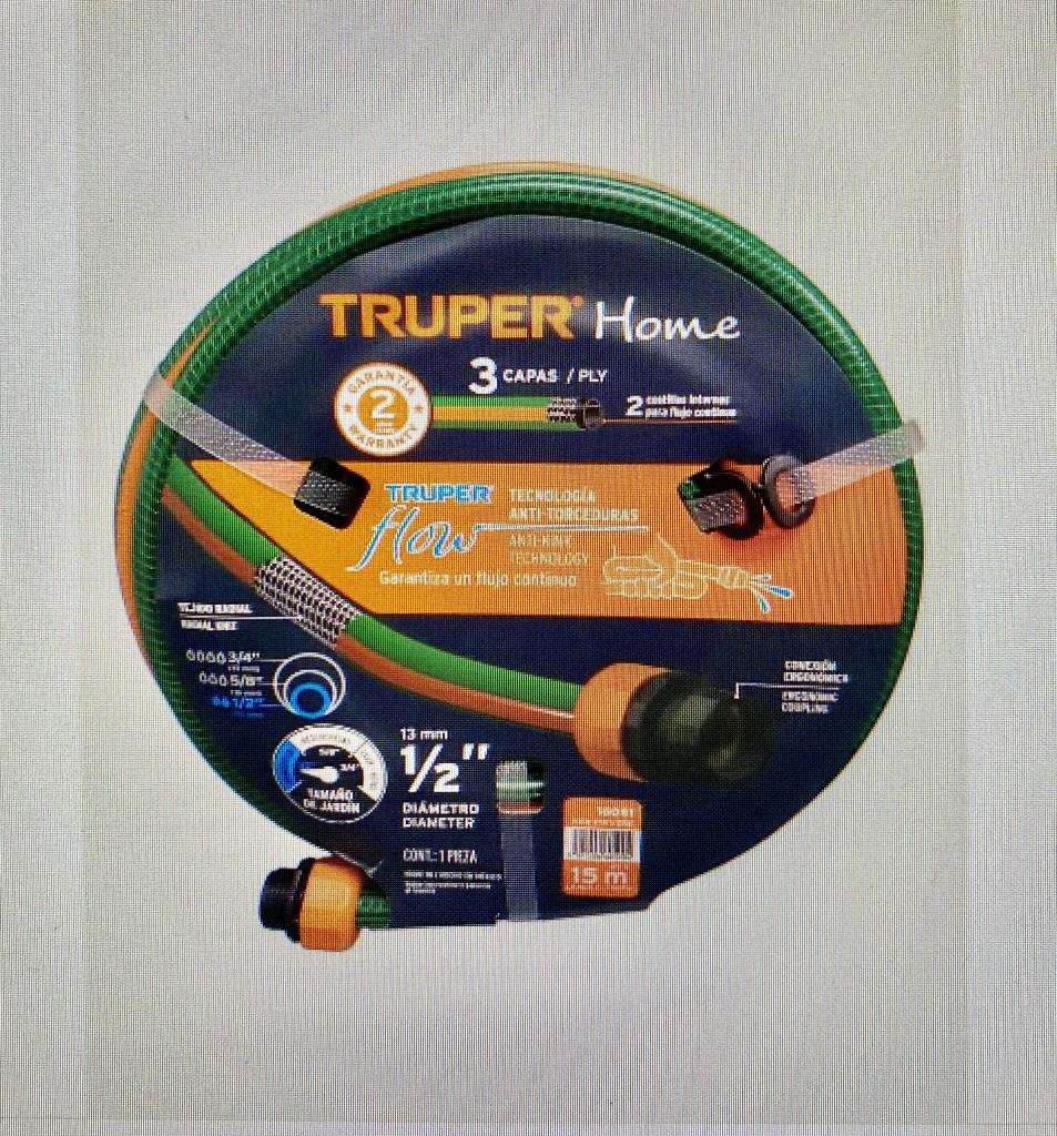 Manguera 1/2" Reforzada 3 Capas 15 M 